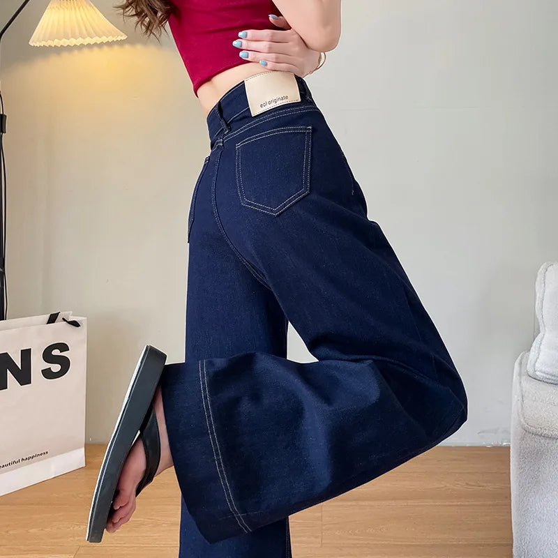 Dark Blue Wide Leg Jeans